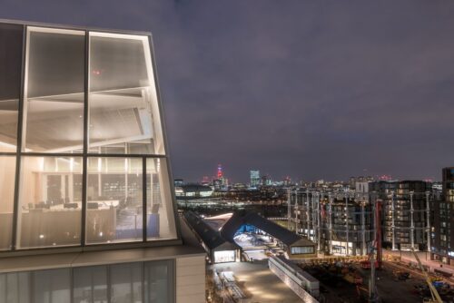 Night view of AgaKhan Centre terrace garden