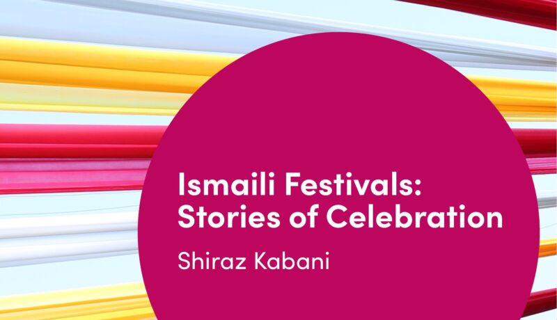 Top-half front cover of the book 'Ismaili Festivals: Stories of Celebration' by Dr. Shiraz Kabani