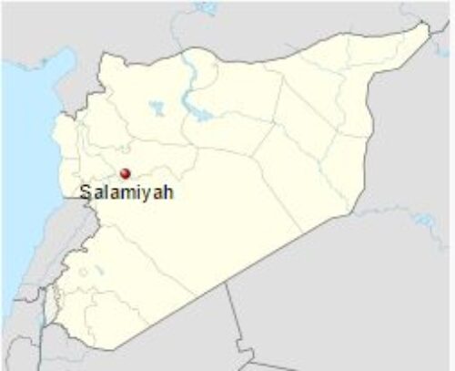 map of Salamiyya in yellow colour