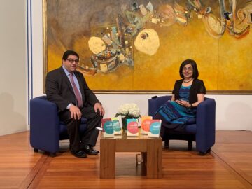 Dr. Shainool Jiwa And Naguib Kheraj in a book launch at the Ismaili Centre