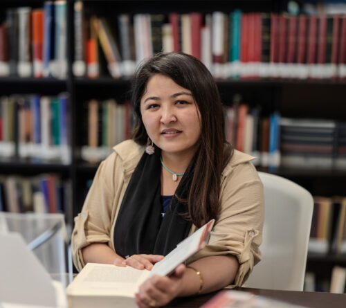 STEP Student Asma Ehsanyar in the Aga Khan Library in London.