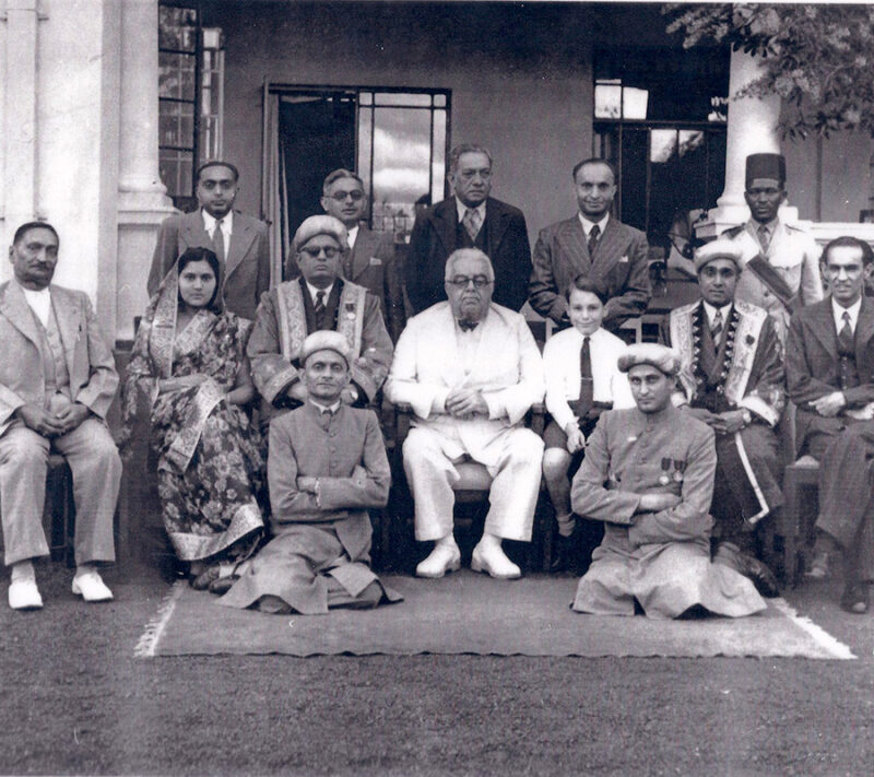 Aga Khan III and Aga Khan IV with His Highness the Aga Khan Ismailia Provincial Council of Nairobi, 22nd April 1945.