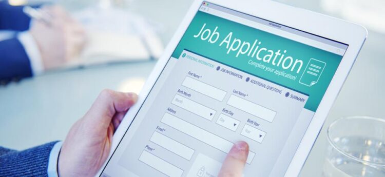 An image of a virtual job application form