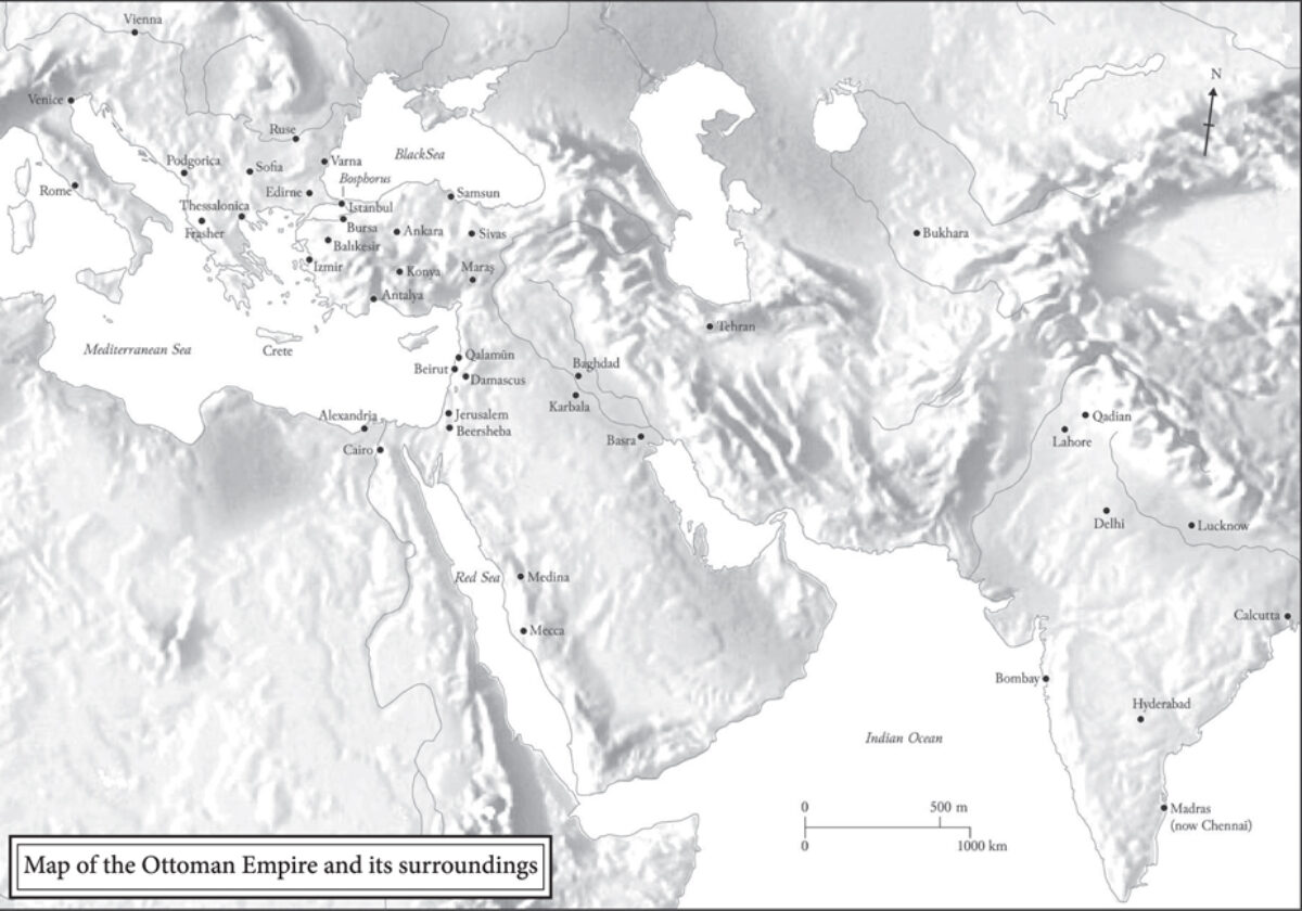 Grey outlook of a map
